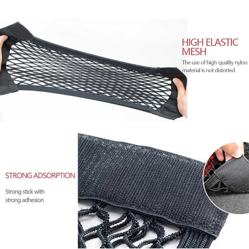 Siatka do bagażnika samochodowego, organizer, siatka do przechowywania w bagażniku, kieszeń na siedzenie, uniwersalna torba do bagażnika, sieć akcesoriów samochodowych Magic Tape