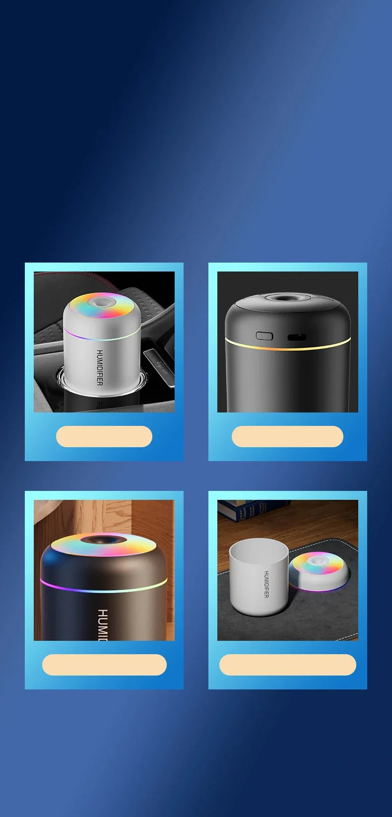 Mini nawilżacz powietrza USB elektryczny 180 ml dyfuzor zapachowy oczyszczacz olejków eterycznych generator mgiełki aromaterapeutycznej oświetlenie do samochodu, domu, sypialni