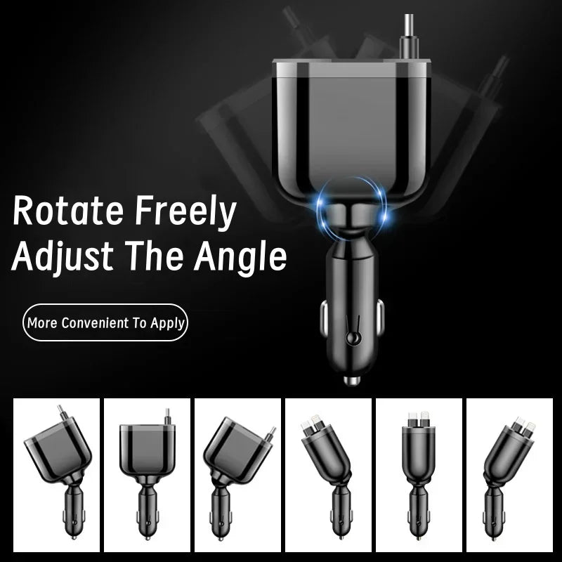 Ultraszybka ładowarka samochodowa USB do telefonu z inteligentnym wyświetlaczem cyfrowym i dwoma portami PD do wyświetlania napięcia