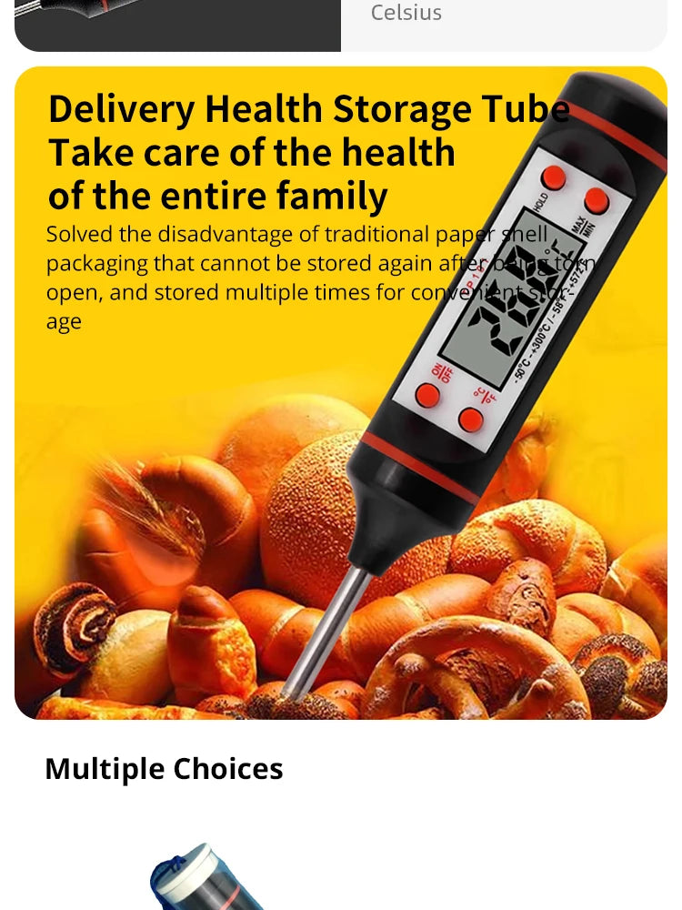 Cyfrowy termometr do pieczenia żywności w kuchni, elektroniczny typ sondy, wyświetlacz cyfrowy, termometr do grilla cieczowego